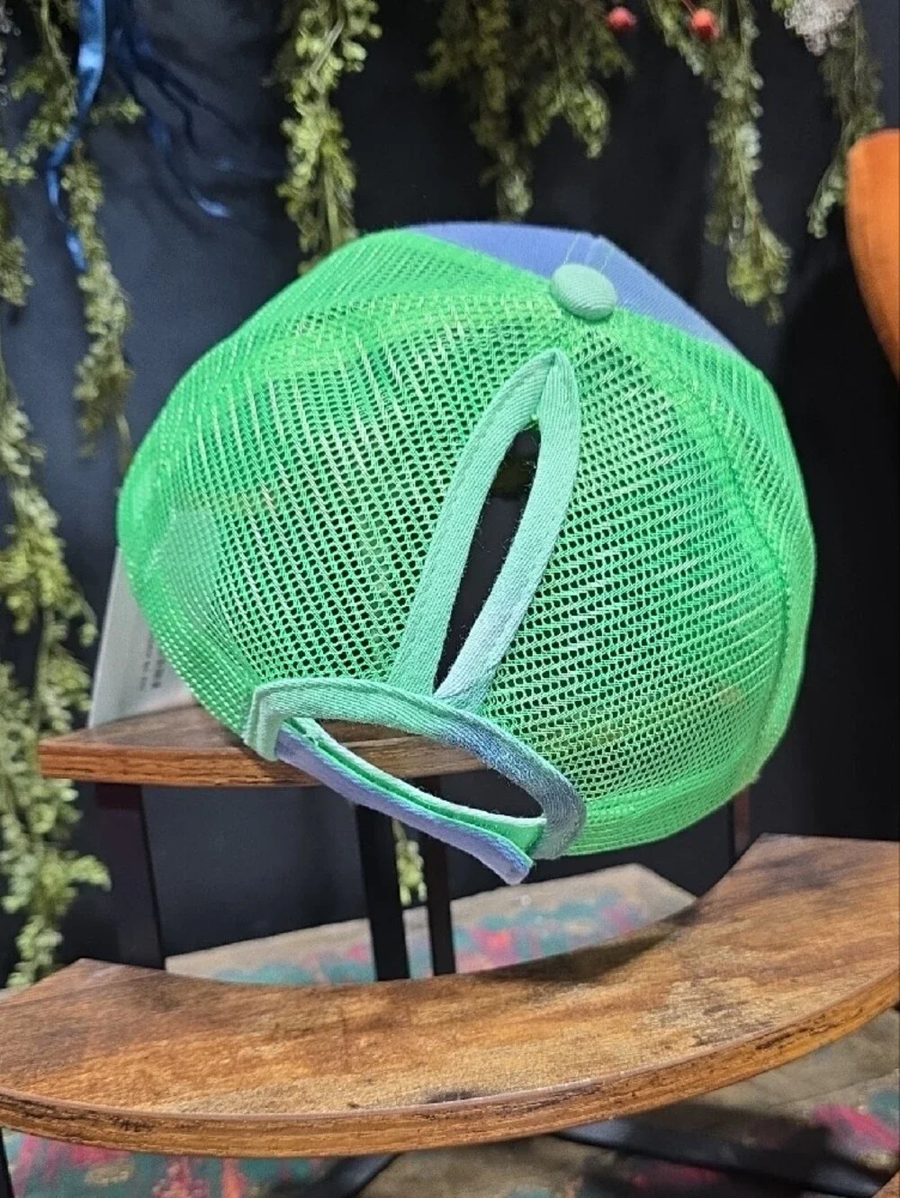 Aurum Grove Green & Blue Beaded Trucker Hat